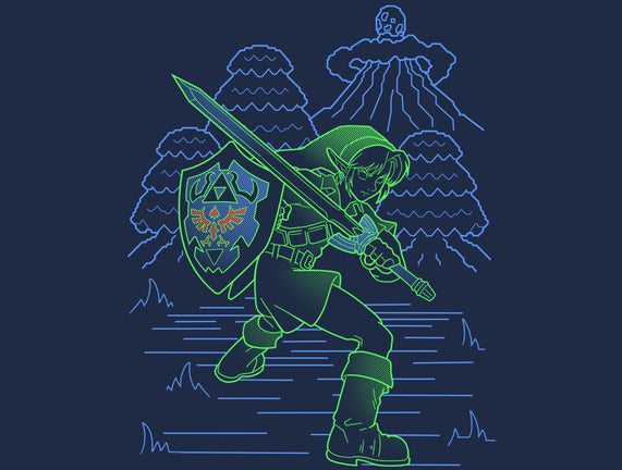 Neon Line-Art Hyrule Savior