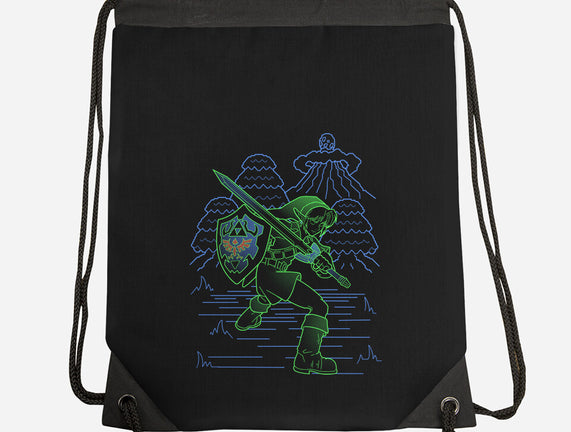 Neon Line-Art Hyrule Savior