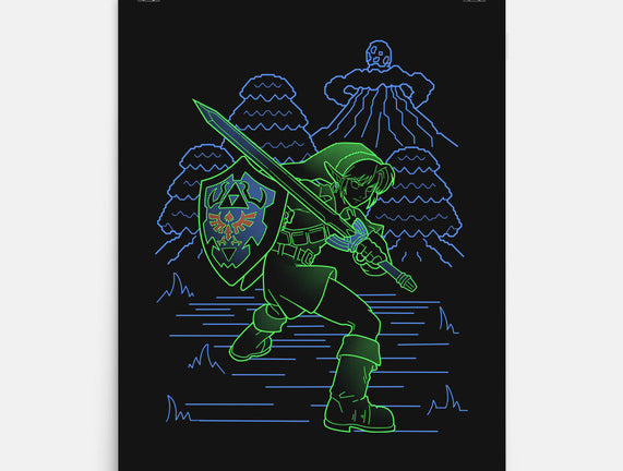 Neon Line-Art Hyrule Savior