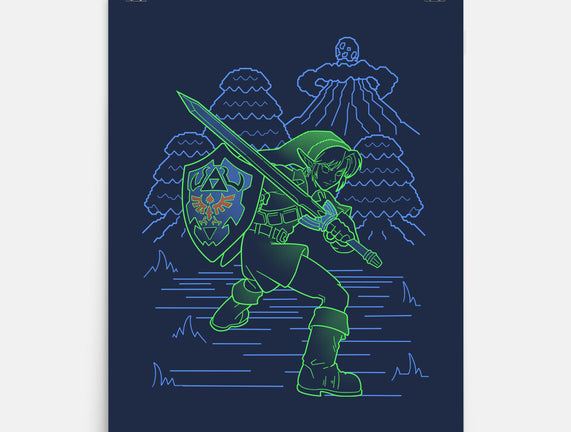 Neon Line-Art Hyrule Savior