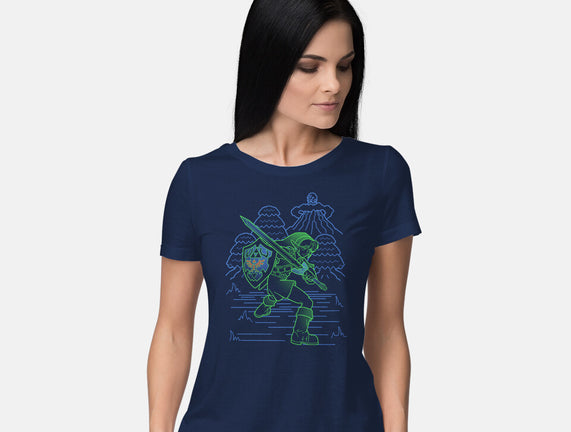 Neon Line-Art Hyrule Savior