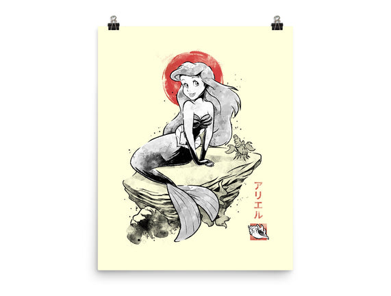 Queen Of The Wave Sumi-e