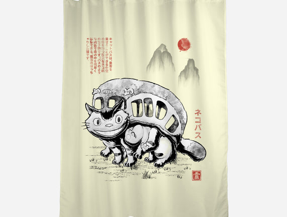 Cat Bus Sumi-e