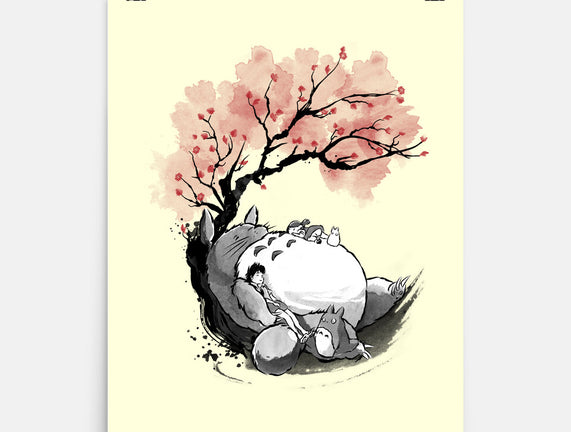 Sakura Neighbor Sumi-e