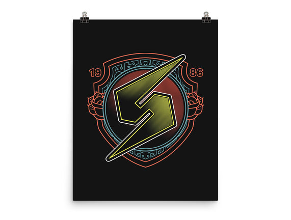 Neon Line-Art Samus Emblem
