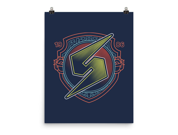 Neon Line-Art Samus Emblem