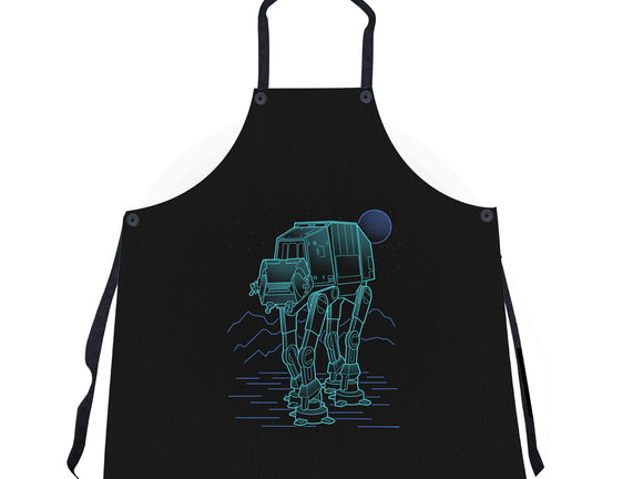 Neon Line-Art Armored Walker