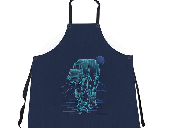 Neon Line-Art Armored Walker