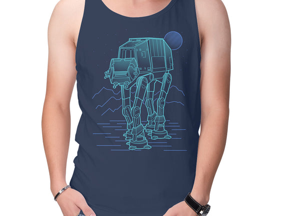 Neon Line-Art Armored Walker
