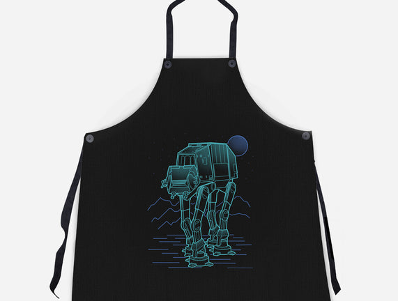 Neon Line-Art Armored Walker