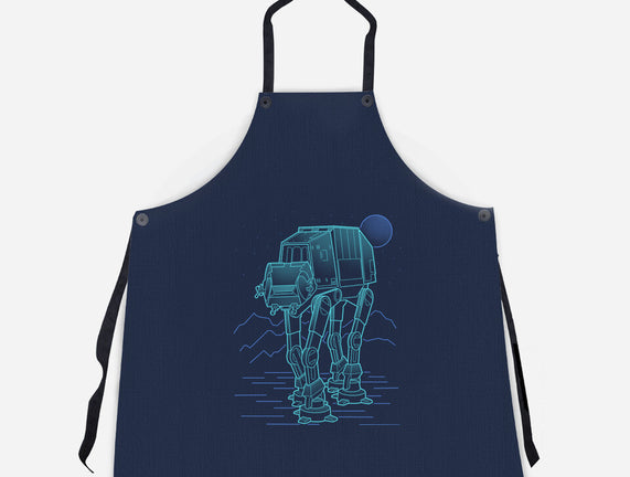 Neon Line-Art Armored Walker