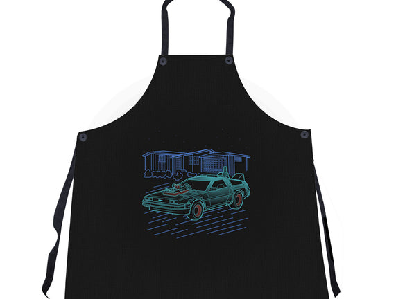 Neon Line-Art De Lorean