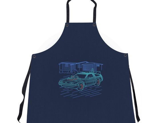 Neon Line-Art De Lorean