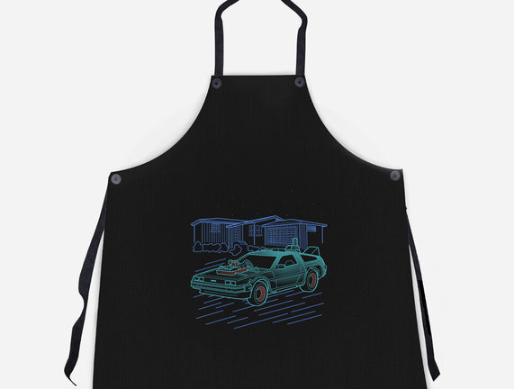 Neon Line-Art De Lorean