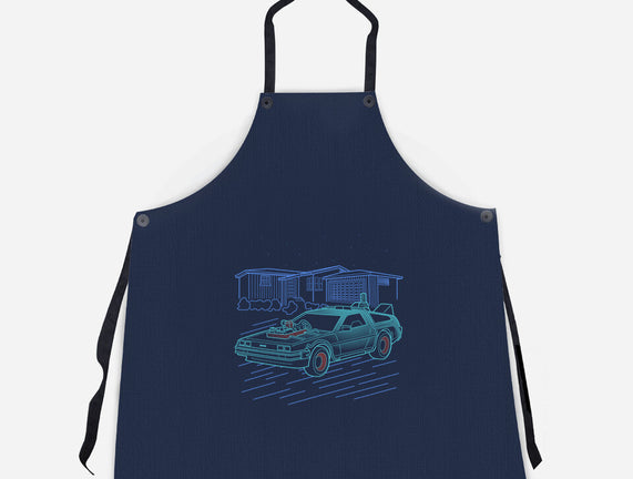Neon Line-Art De Lorean
