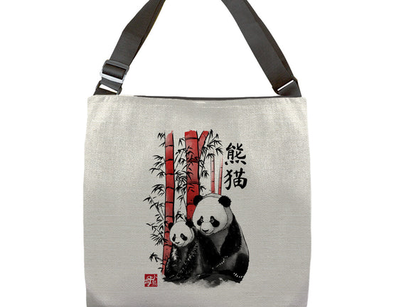 Panda And Cub Sumi-e
