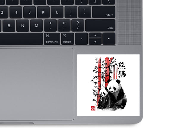 Panda And Cub Sumi-e