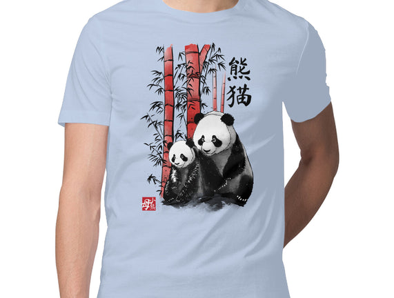 Panda And Cub Sumi-e