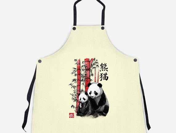 Panda And Cub Sumi-e