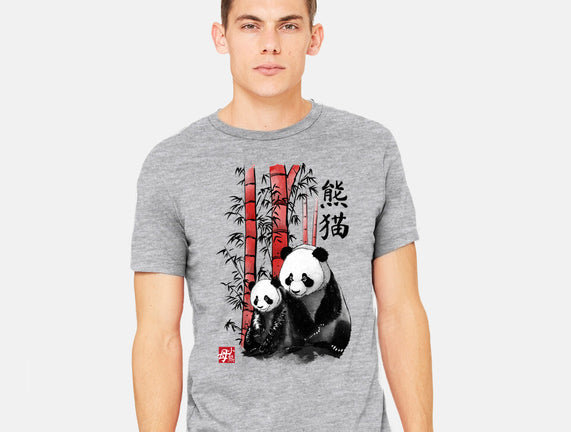 Panda And Cub Sumi-e