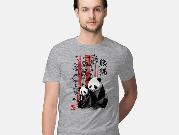 Panda And Cub Sumi-e