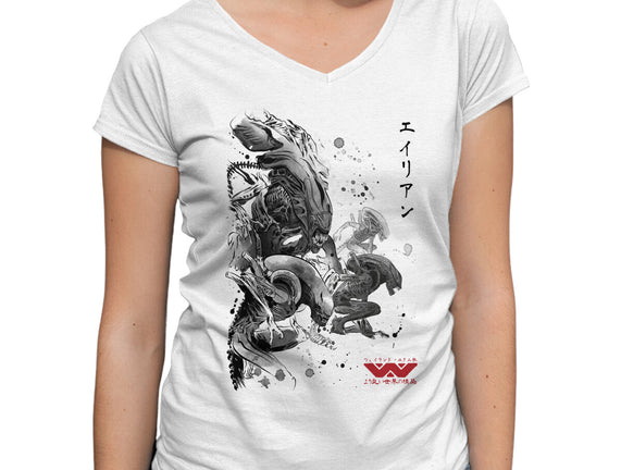 Xenomorphs Invasion Sumi-E