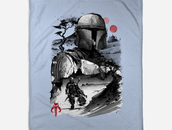 Bounty Hunter In The Desert Sumi-e