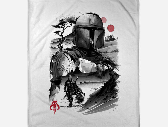 Bounty Hunter In The Desert Sumi-e