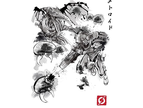 Attack of the Space Pirates Sumi-e