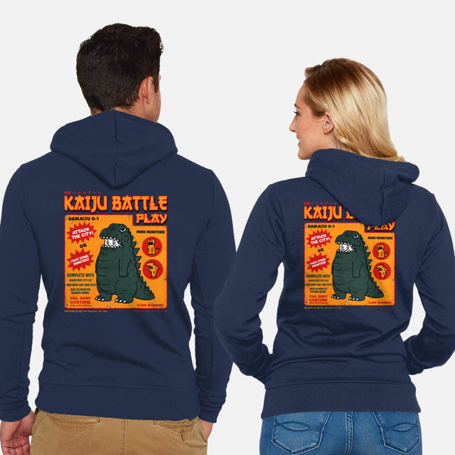 Kaiju Battle Player-Unisex-Zip-Up-Sweatshirt-pigboom