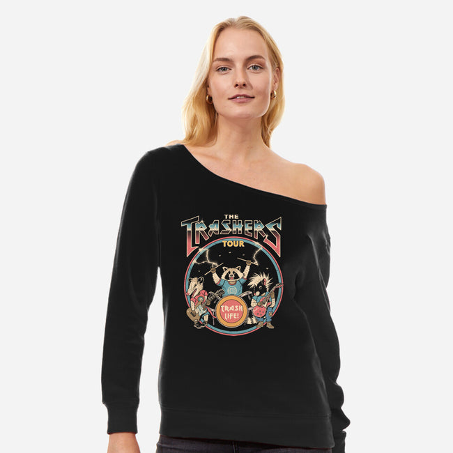 The Trashers Tour-Womens-Off Shoulder-Sweatshirt-vp021