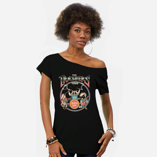 The Trashers Tour-Womens-Off Shoulder-Tee-vp021