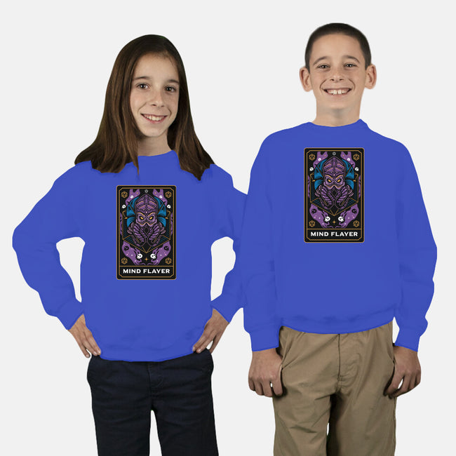 Mind Flayer Tarot Card-Youth-Crew Neck-Sweatshirt-Logozaste