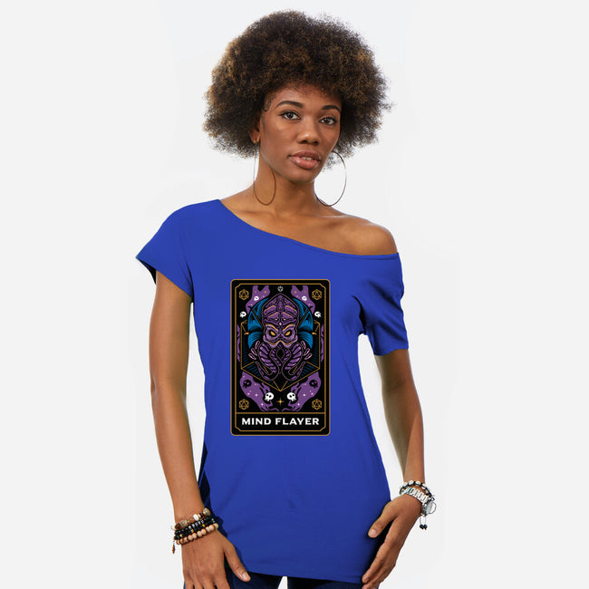 Mind Flayer Tarot Card-Womens-Off Shoulder-Tee-Logozaste