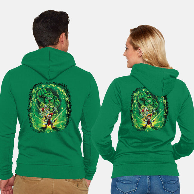 The Incredible Donk-Unisex-Zip-Up-Sweatshirt-Artist Davee Bee