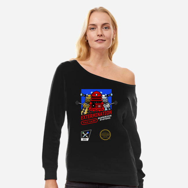 Extermination-Womens-Off Shoulder-Sweatshirt-Nerding Out Studio