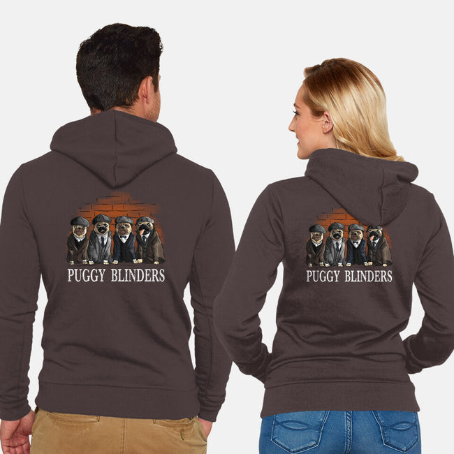 Puggy Blinders-Unisex-Zip-Up-Sweatshirt-fanfabio