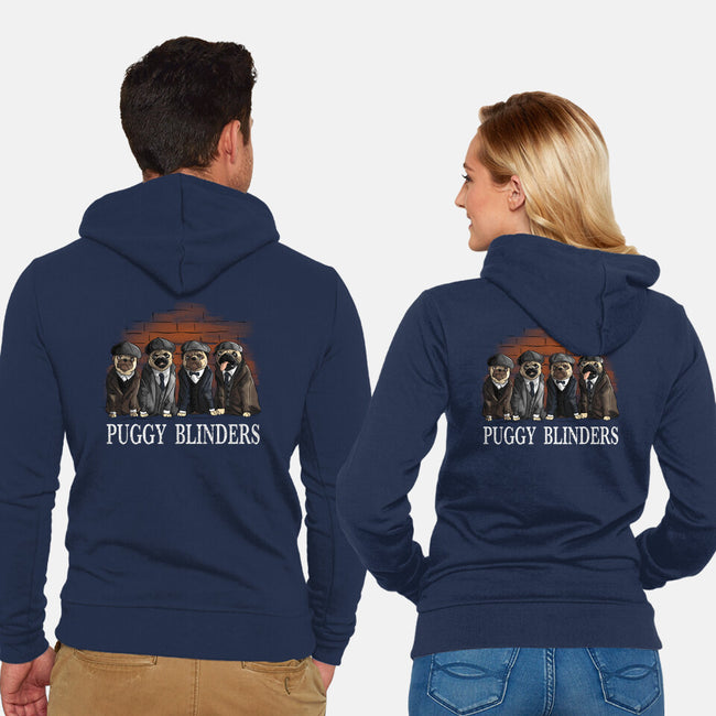 Puggy Blinders-Unisex-Zip-Up-Sweatshirt-fanfabio