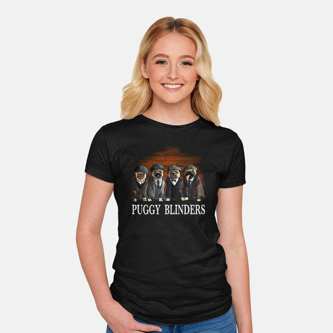 Puggy Blinders-Womens-Fitted-Tee-fanfabio