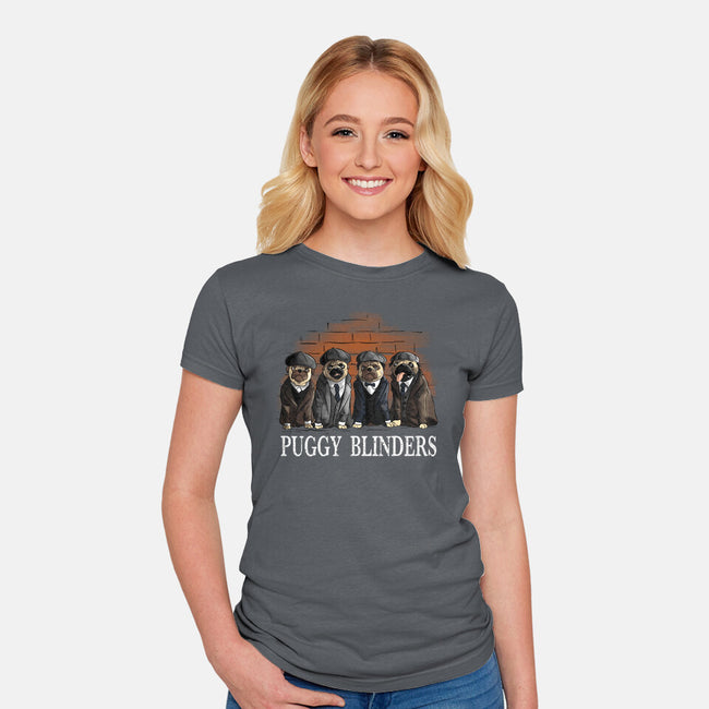 Puggy Blinders-Womens-Fitted-Tee-fanfabio