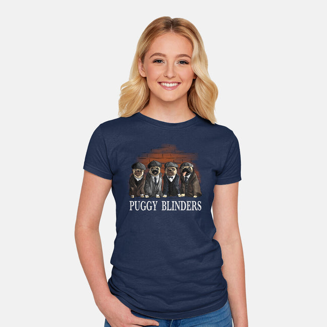 Puggy Blinders-Womens-Fitted-Tee-fanfabio