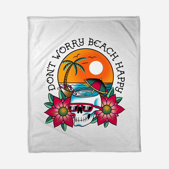 Don't Worry Beach Happy-None-Fleece-Blanket-sachpica