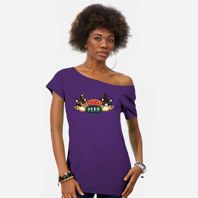 Central Purr-Womens-Off Shoulder-Tee-Nerding Out Studio