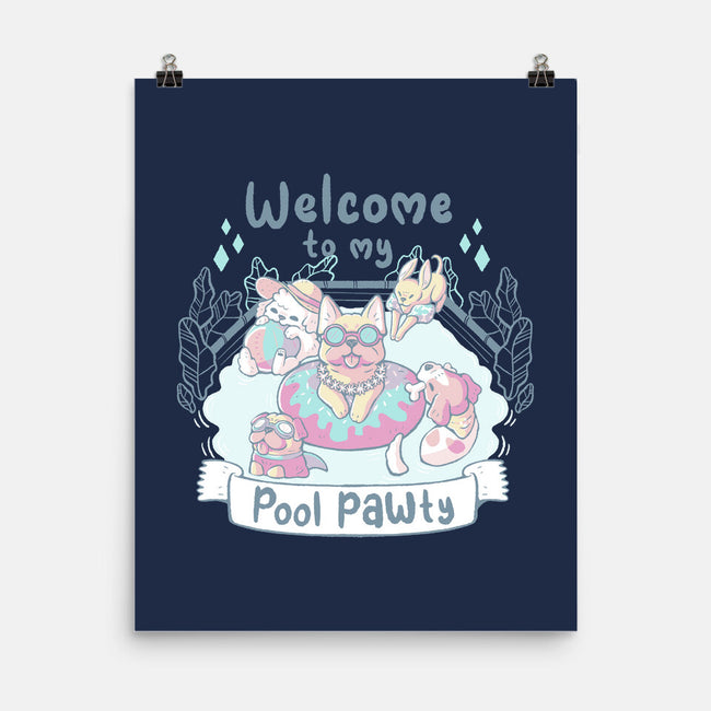 Pool Pawty Time-None-Matte-Poster-xMorfina