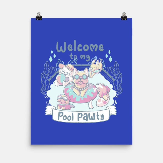 Pool Pawty Time-None-Matte-Poster-xMorfina