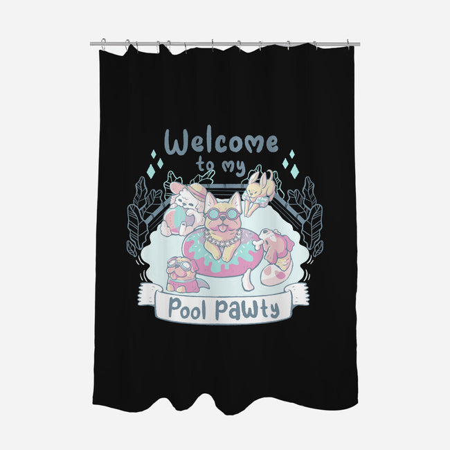 Pool Pawty Time-None-Polyester-Shower Curtain-xMorfina