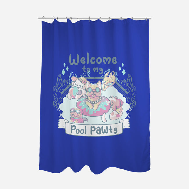 Pool Pawty Time-None-Polyester-Shower Curtain-xMorfina