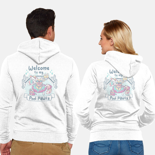 Pool Pawty Time-Unisex-Zip-Up-Sweatshirt-xMorfina