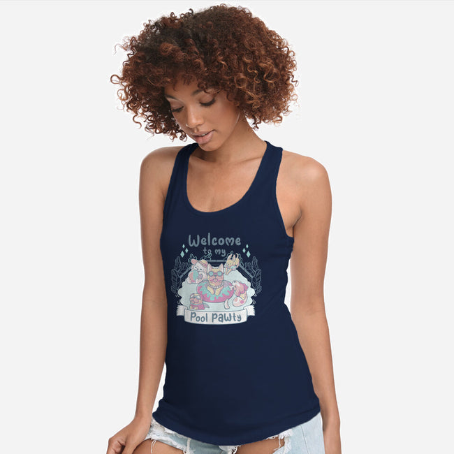 Pool Pawty Time-Womens-Racerback-Tank-xMorfina