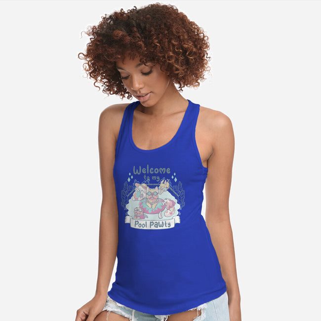 Pool Pawty Time-Womens-Racerback-Tank-xMorfina